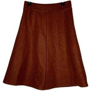 Dark Brick Red Midi Skirt Soft Poly Wool Look Goth A Line Cherry Blood Maroon M